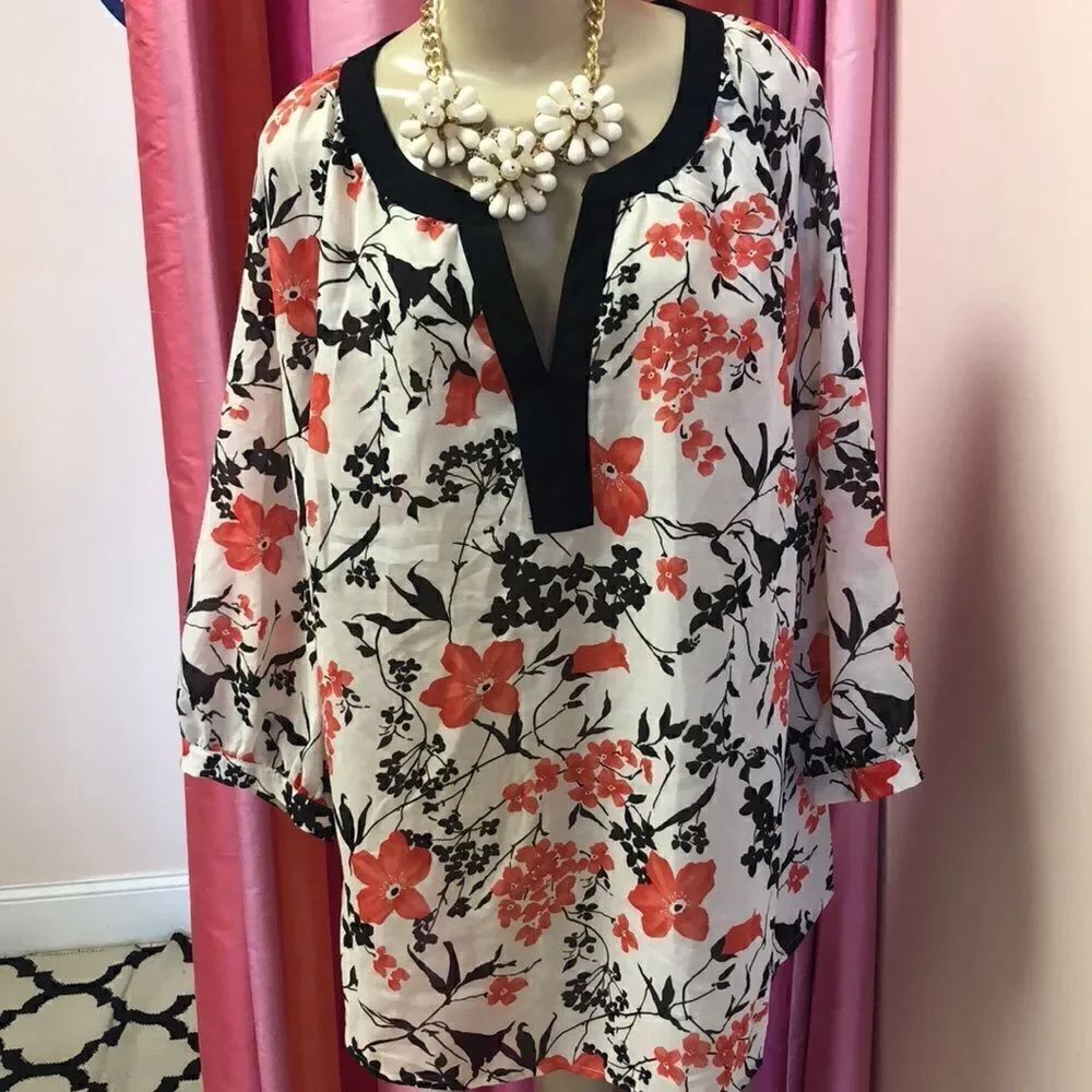 Venezia Lane Bryant Plus floral Tunic top 22/24